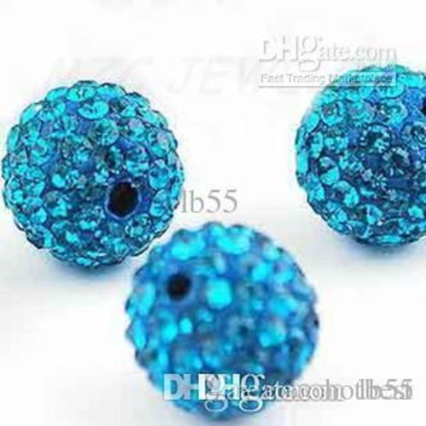 

z94 z94 blue 100pcs/lot 10mm micro pave cz j2sd disco ball crystal bead. bead jewelry. diy u535 w62 x82