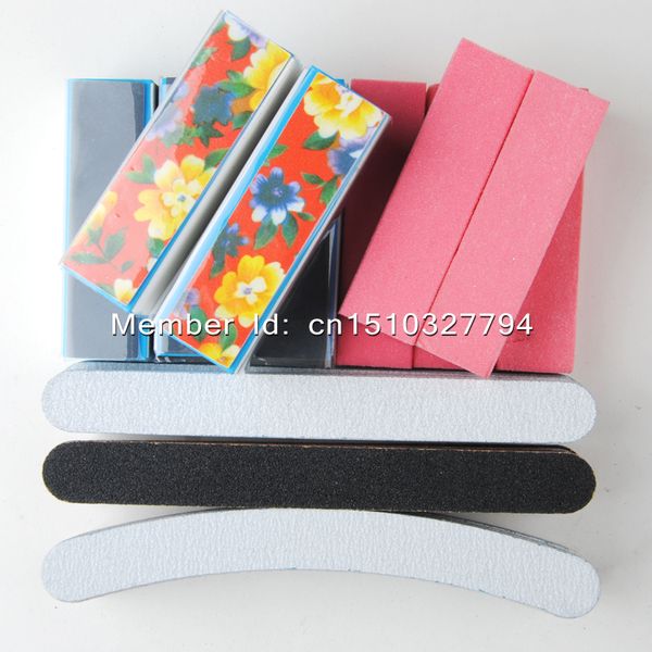 

40pcs/lot blue pink white black buffing sanding files block pedicure manicure care nail art buffer russia ing