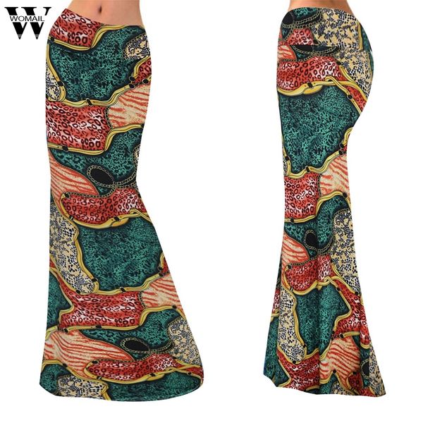 

womail skirt 1pc skirts summer fashion women's high waist skirt geometric stitching print bodycon long maxi skirts 2019 may23, Black