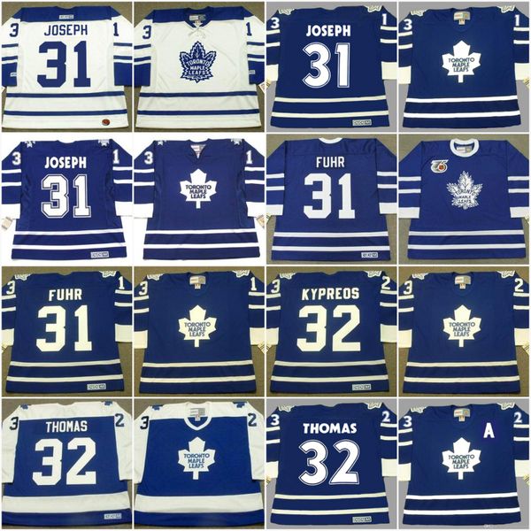 

Toronto Maple Leafs Jersey 31 CURTIS JOSEPH 2001 31 GRANT FUHR 1991 32 NICK KYPREOS 32 STEVE THOMAS IAFRATE Vintage Hockey Jerseys