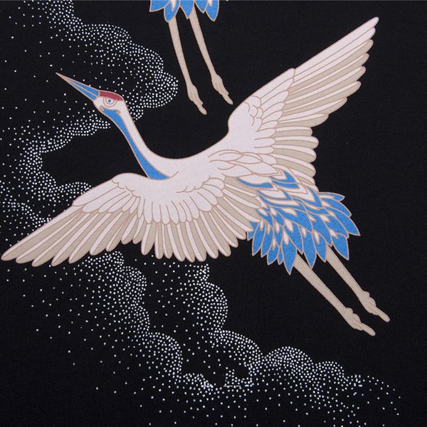 

2020 luxury mens designer t shirts summer t shirt crane printing designer t shirt hip hop fashion men women short sleeve tees size s-xxl, White;black