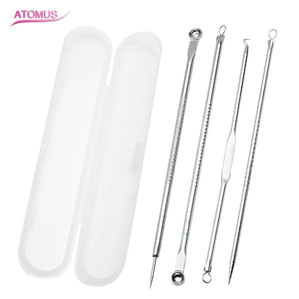 

4pcs/kit blackhead blemish remover acne pimple remover tool black head verwijderen mee eters whitehead quita espinillas metal