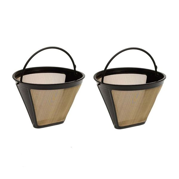 

cone shape permanent coffee filter washable reusable coffee filter mesh with handle cafe coffee maker machine dropship 8m30 new