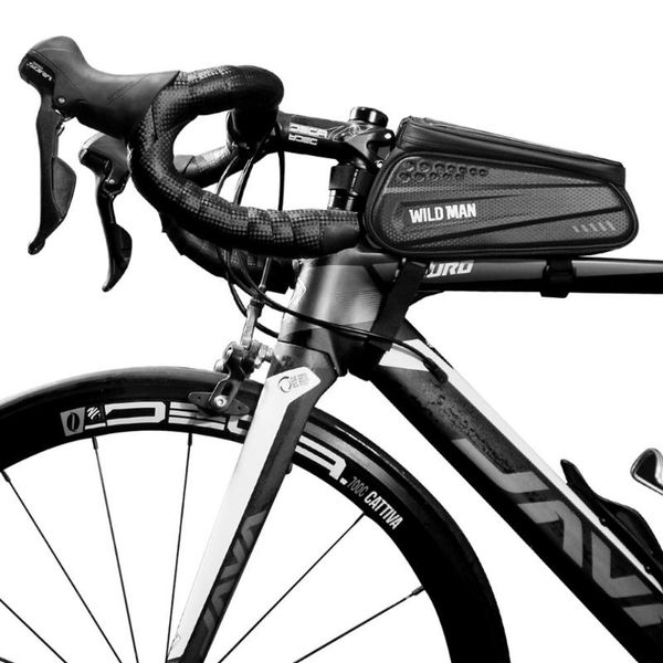 

bicycle bike bag 6.5 inch touchscreen frame reflective bag waterproof eva tube phone case bike accessories