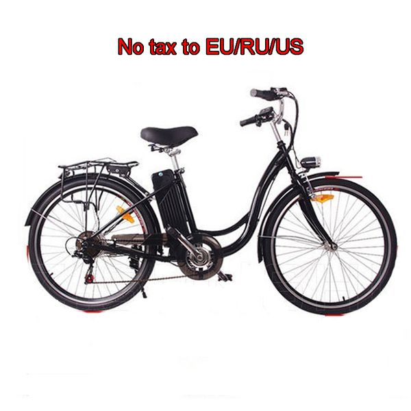 

26 inch electric bicycle 7 speed detachable battery electric bike double disc brake e bike travel bicycle, Silver;blue