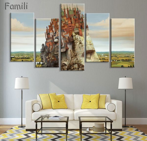 

5pcs elephant family pictures watercolor paintings abstract wall art animal canvas print arts cuadros decoracion poster and printed