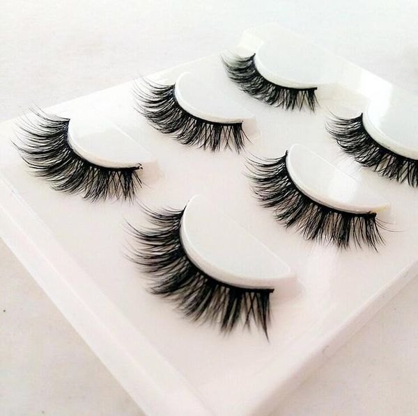 

3 pairs /set 3d false eyelashes messy cross thick natural fake eye lashes professional makeup tips bigeye long false eye lashes