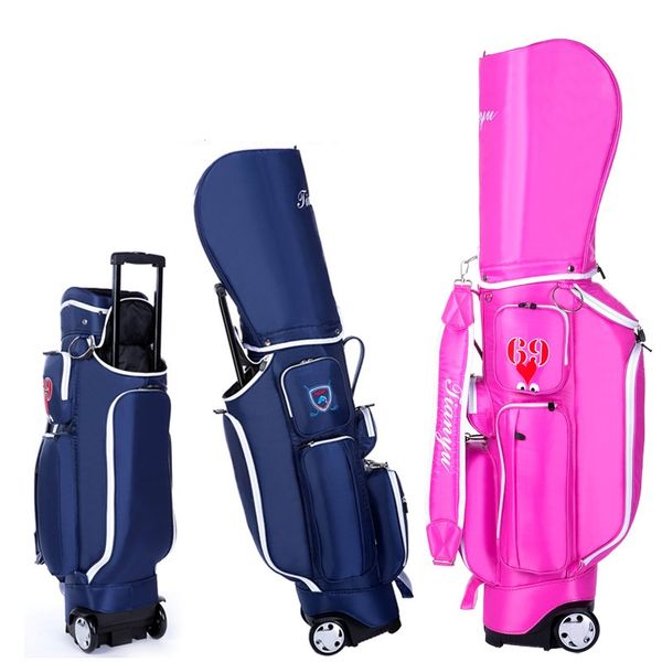 

retractable men women golf bag with wheel standard ball bag travelling aviation package contain full set of club d0638
