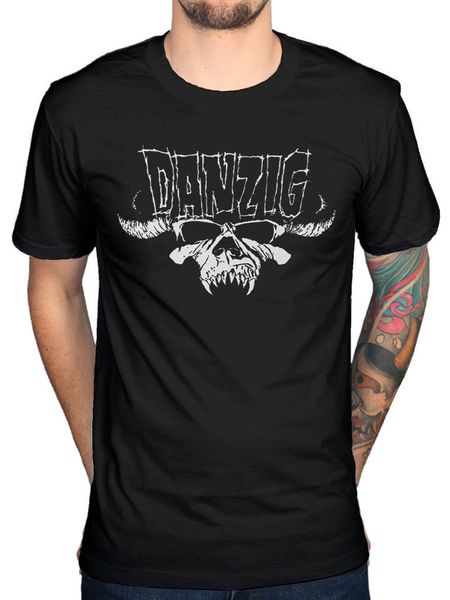 

official danzig classic logo t shirt skeletons black laden crown blackacidevil t shirts man clothing tee, White;black