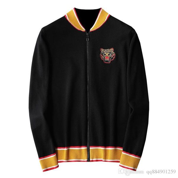 

2019 new autumn brand jacket tiger embroidery cardigan fashion luxury sweater coat shirt mens designer jackets pull plus size m-4xl