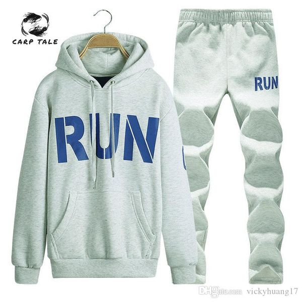 

2019 осень и зима новый мужской костюм молодежь повседневная с длинными рукавами бейсбол равномерное куртка студент досуг спорт бег костюм м, Gray