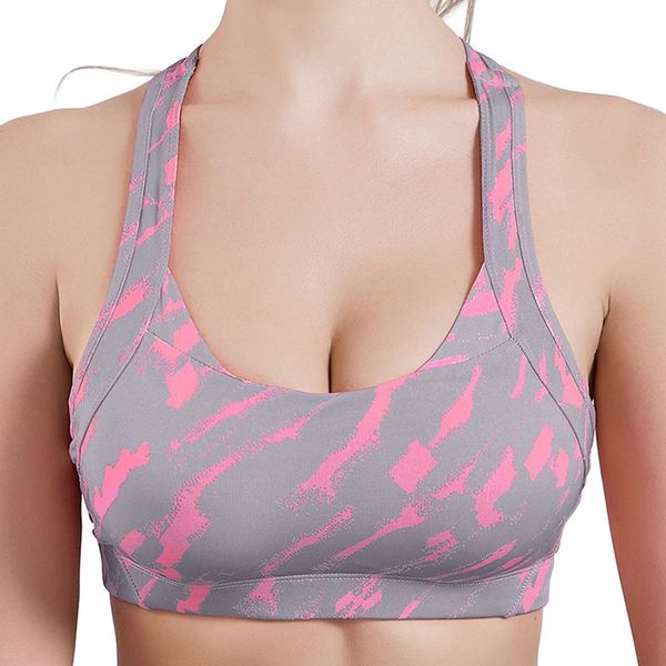 

women casual workout yoga clothes activewear prints sports bra, White;black