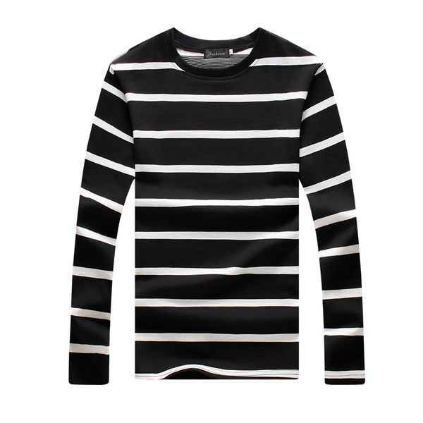 

2019 new tshirt men spring summer line striped design funny t shirt homme o-neck long sleeve casual hip hop mens tee shirt m-5xl, White;black