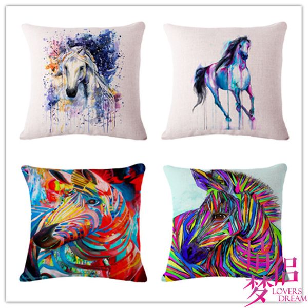 

watercolor animal zebra cotton flax pillow back cushion cushion amazon heat sell