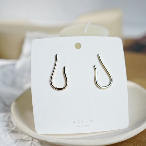 

2019 minimalist silver gold wave line u shape small stud earrings for women ear accessories fashion jewelry s925 needle brinco, Golden;silver