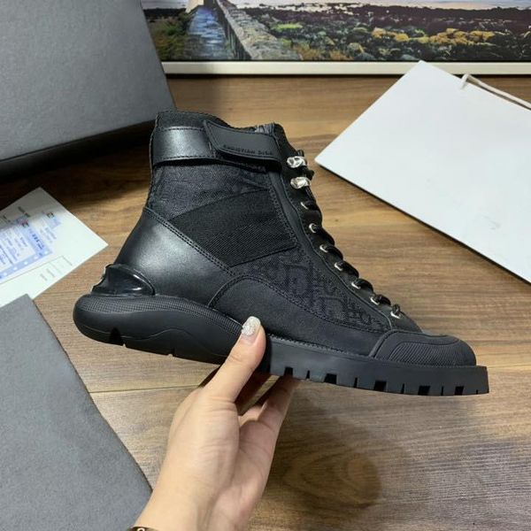 

fashion men's casual ankle boots shoes imported cowhide with zippers genuine leather lace up round toe high shoes for winter size 38-45, Black