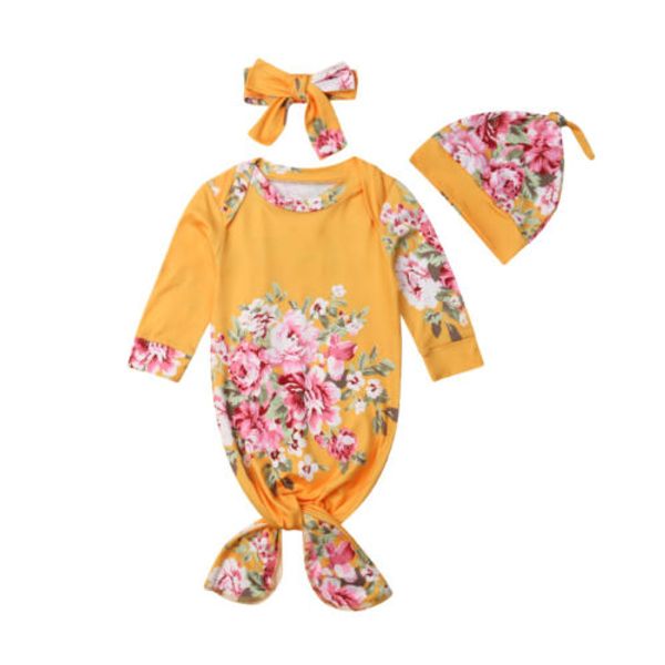 

мода новорожденный с длинным рукавом цветочные snuggle пеленание wrap одеяло спальный мешок пеленальный cap повязка 3шт set, Blue;red