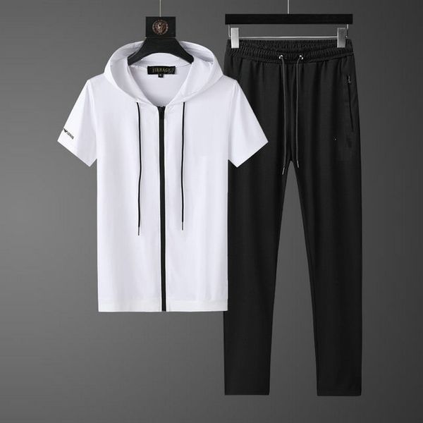 

mens designer tracksuits sets luxury jogging suits short sleeve t shirt+pants spring summer casual fashion sportswear sets, Gray