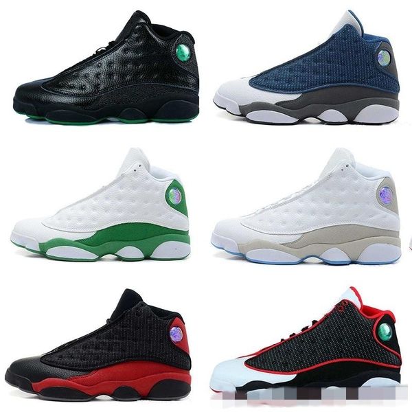 

new men women basketball shoes 13 xiii black cat hyper royal olive dmp chicago bred he got game barons ivory wheat sneakers
