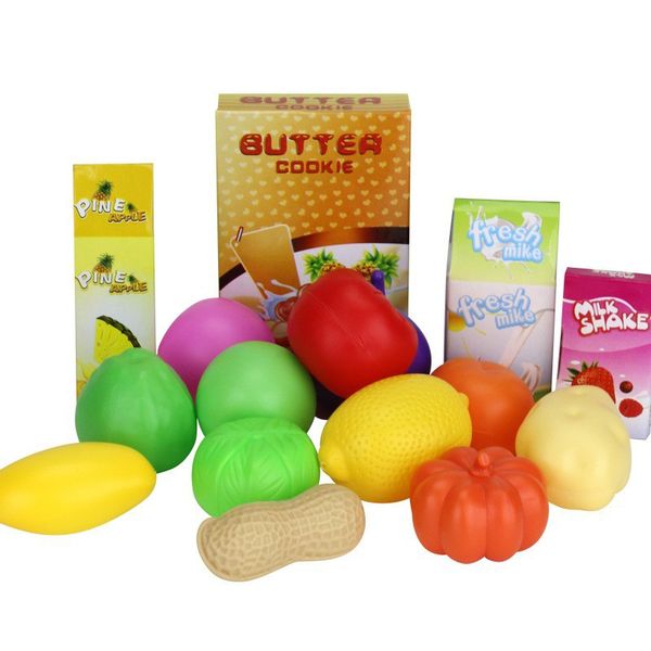 

1set kids simulation supermarket shopping cart mini trolley with fruit vegetable