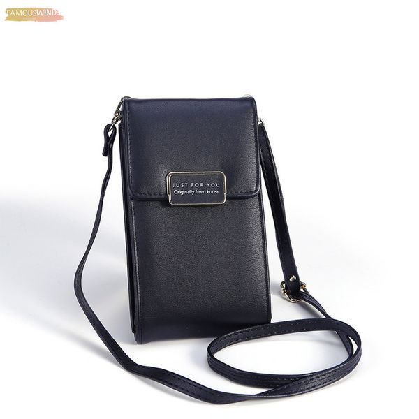 

2020 new fashion womens shoulder bag solid korean style long phone purse portable messenger bag handbag