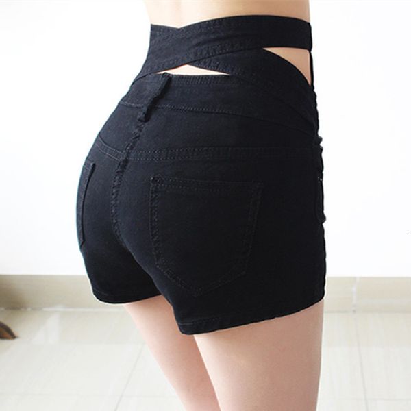 

woman shorts woman shorts out hollow black skinny high waist shorts summer new white slim denim high black short jeans feminino, White;black
