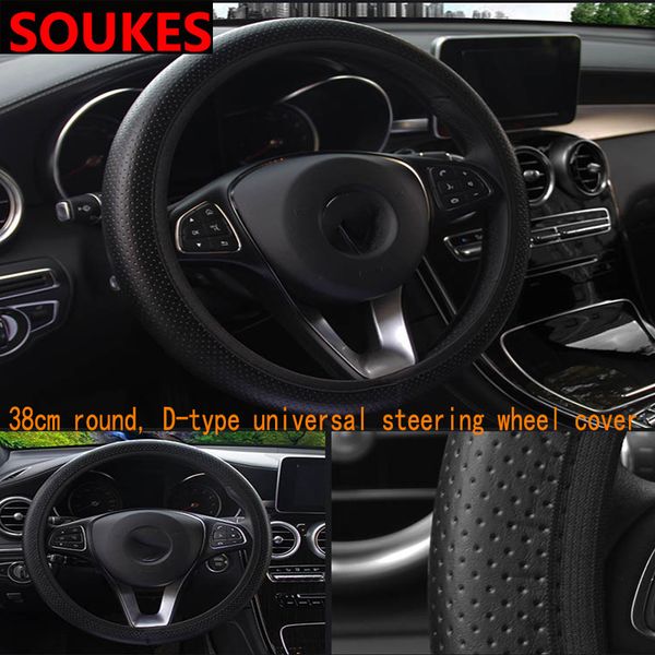 

breathable leather for civic 2006-2011 accord fit city crv s60 xc90 v40 v70 v50 car accessories steering wheel cover