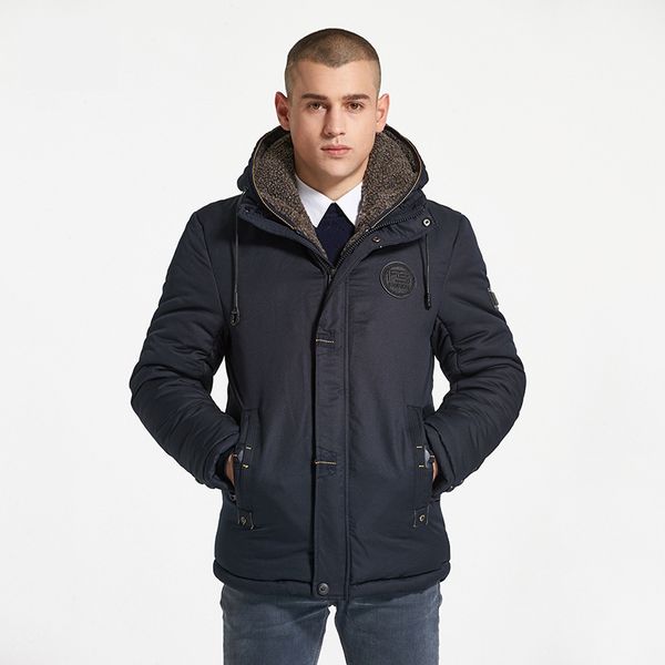 

warm cotton-padded jacket for men's wear winter thickening mens outwear hoodie for boy with detachable cap, Black;brown