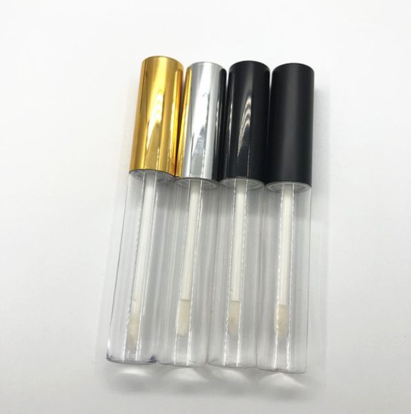 

10ml mini lip gloss tube sample refillable lips balm bottle container empty small container black cap