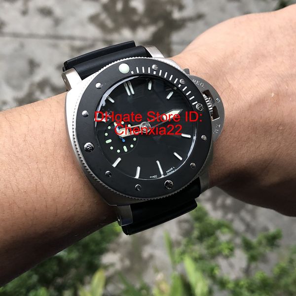 

Новые роскошные часы PAM01389 PAM1389 PAM389 автоматическое движение черное лицо супер световой черный резиновый ремешок швейцарские мужские часы 48 мм
