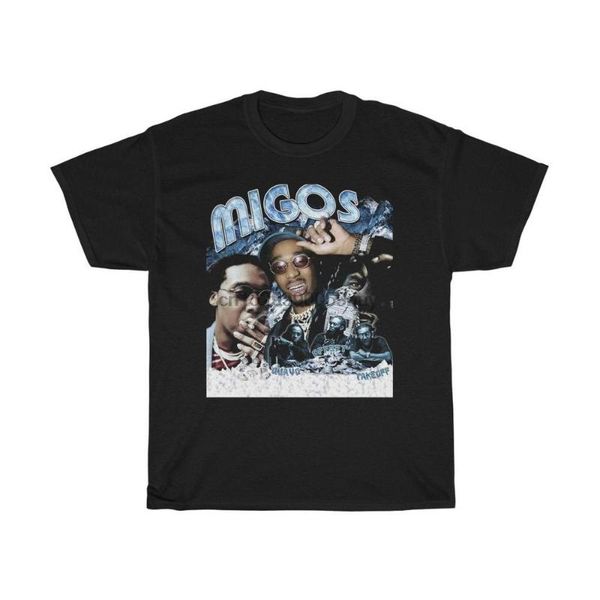 

migos 90 t shirt, White;black
