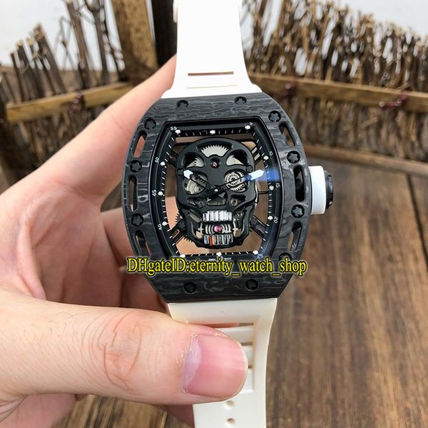 

r лучшая версия rm 052 ntpt корпус из углеродного волокна черный череп скелет циферблат япония miyota автоматический rm052 мужские часы рези, Slivery;brown