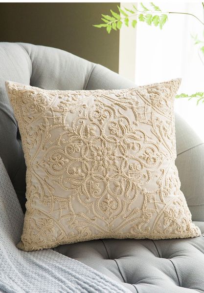

junwell sofa throw pillows 20 x 20 inch cotton all-over embroidery geometric circles accent decorative pillow cushions