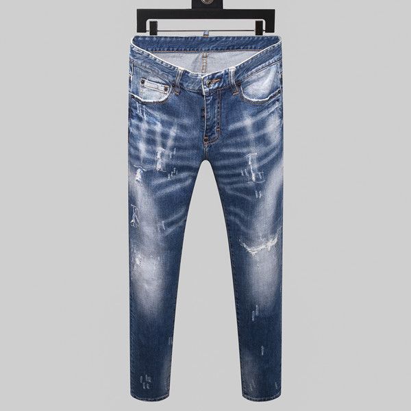 

trendy brand high-quality designer men's jeans blue black denim trousers comfortable casual bike motorcycle jogger jeans