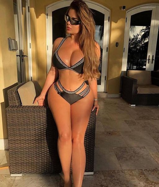 

купальник летние сексуальные печатные бикини леди купальная одежда женщины пляжные купальники женская модная одежда женщины дизайнер 2 шт, White;black