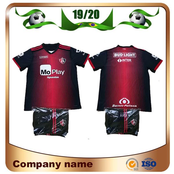 

2020 mexico club atlas kids kit soccer jerseys 19/20 atlas home j.barraza l.caballero soccer shirt children football uniform, Black