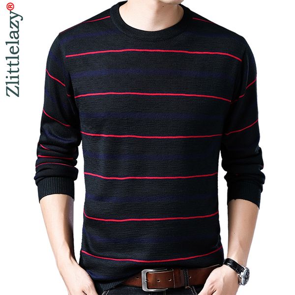 

2018 brand designer pullover striped men sweater dress thick winter warm jersey knitted sweaters mens wear slim fit knitwear 125, White;black