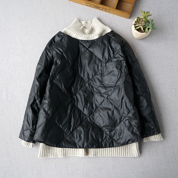 

winter autumn new arrivals women brief all-match japanese style short pullover comfortable warm white down jackets, Black