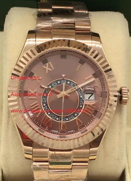 

factory supplier wristwatches sapphire perpetual 42mm rose gold 326935 automatic mechanical mens men's watch watches, Slivery;brown