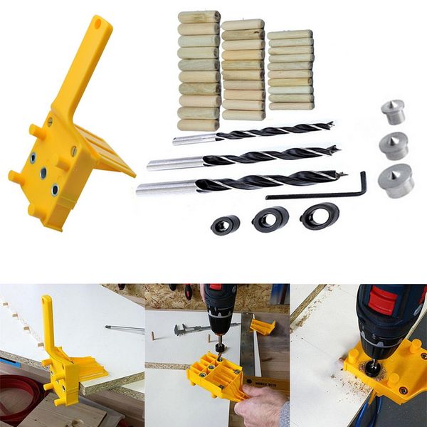 

urijk 1/8/38/41 pcs/set handheld jig drill set guide woodworking handheld dowel wood dowel drilling jig hole saw accessories