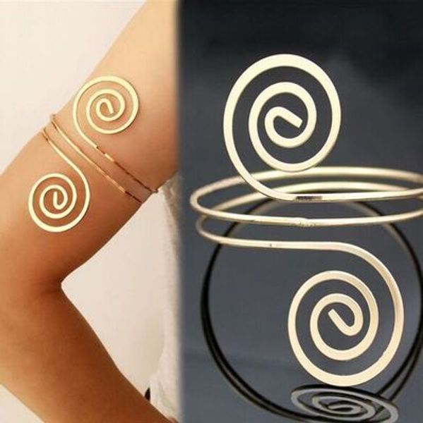 

fashion bracelet & bangle bohemian ethnic upper arm bracelet gold color vintage arrow open bangle armlet arm cuff, Black