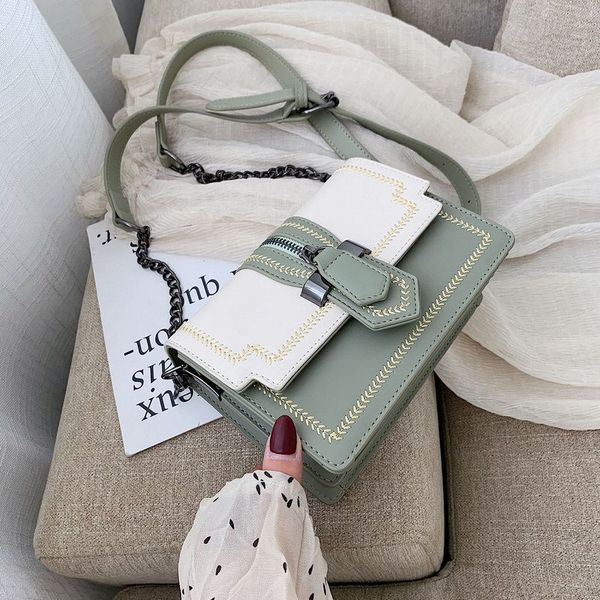 

мешок pu кожаный мешок плеча способа мессенджер корейской вышивки цепи небольшой площади женщин 2020 новых женщин