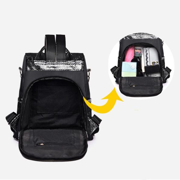 

shoulder party zipper closure travel backpack portable girls sequins schoolbag shining large capacity casual fashion l317