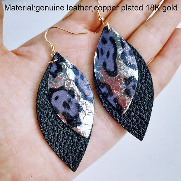 

cpop 4 модели новая мода блеск натуральная кожа серьги лист леопарда серьги кожа ювелирные изделия женские аксессуары девушка подарки drop д, Silver