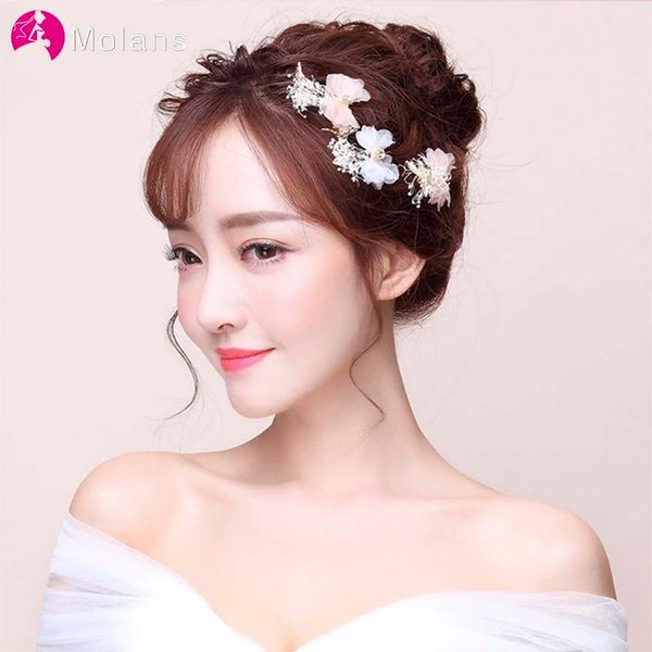 

molans korean eternal flower yarn bow hairpins for bridal wedding headpiece golden dragonfly alloy hair clips hair accessories