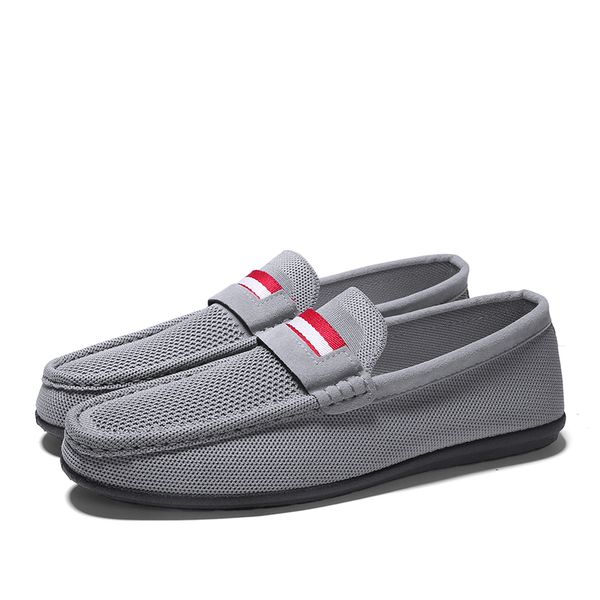 

loafers man casual shoes breathable summer driving shoes men's flats black grey lightweight