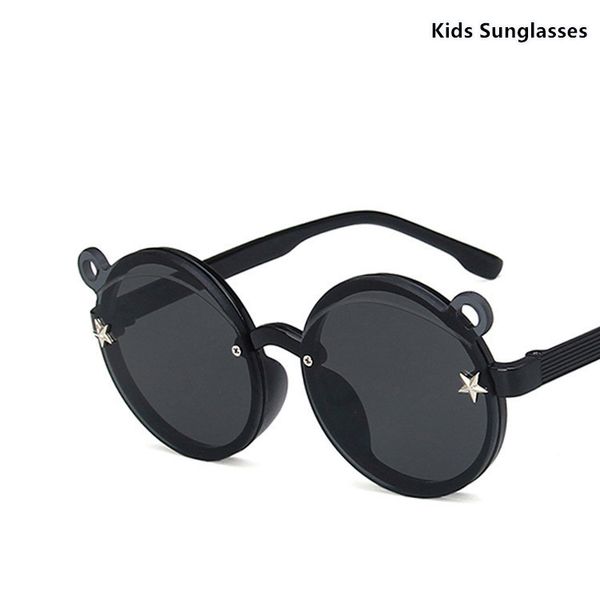 

cute circle sunglasses kids shades lovely children sunglasses with ears baby girl boys sun glasses uv400 star decoration, Blue