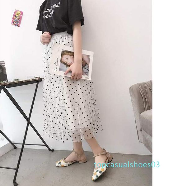 

xgravity 2020 summer round toe flat sandals pineapple women rivets ladies fashion lady strawberry shoes t03, Black