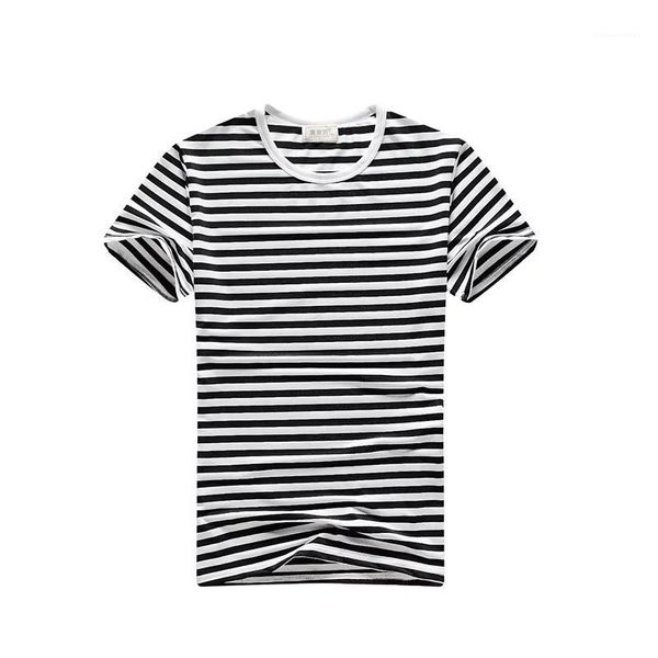 

short sleeve crew neck homme tees pullover slim fit tshirt stripe mens summer designer casual tshirts, White;black