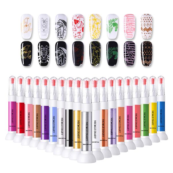 

nicole diary nail stamping polish nail stamp polish art varnish manicure art printing for plate stencil